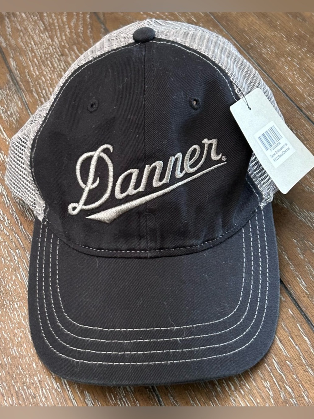 NWT Danner Embroidered Trucker Meshback Adjustable Cap Hat - Black / Charcoal